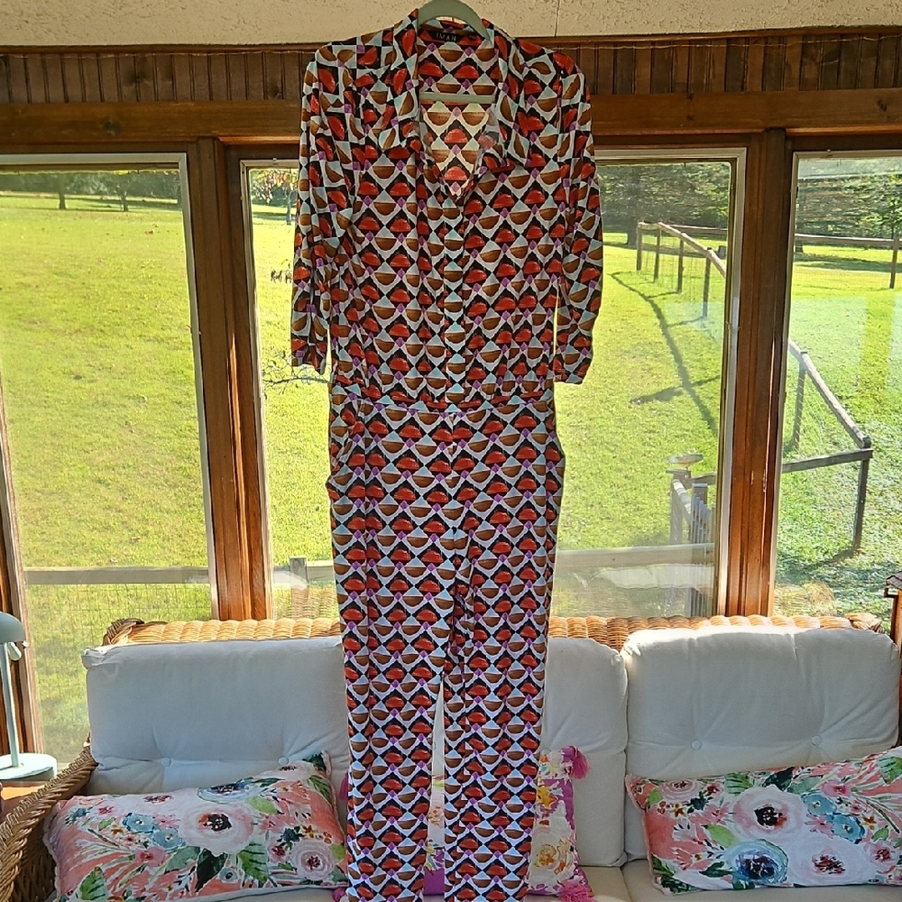 👖Iman Colorful Geometric Print Jumpsuit/Pantsuit